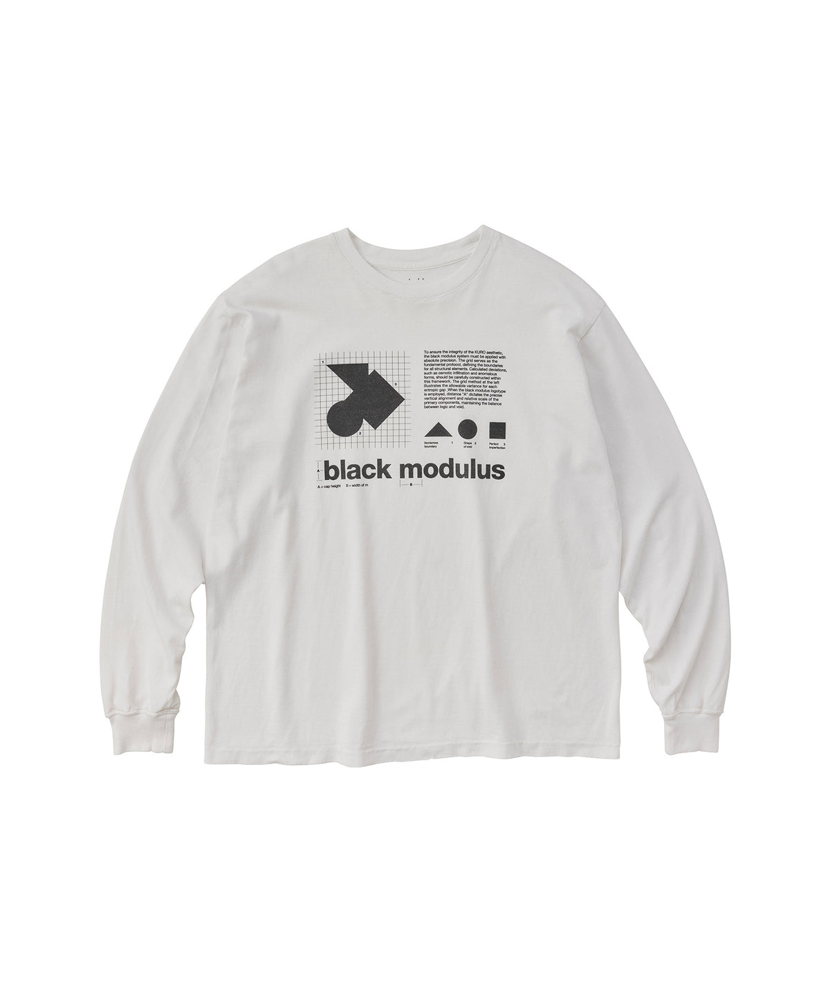 17/- ROUND SHAPE DYED L/S TEE "Black Modulus"