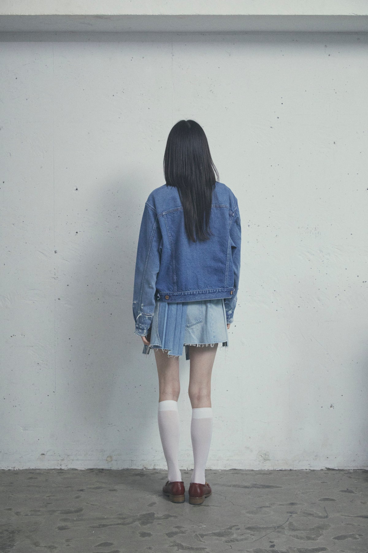 ARGYLE SASHIKO DENIM JACKET FADED INDIGO