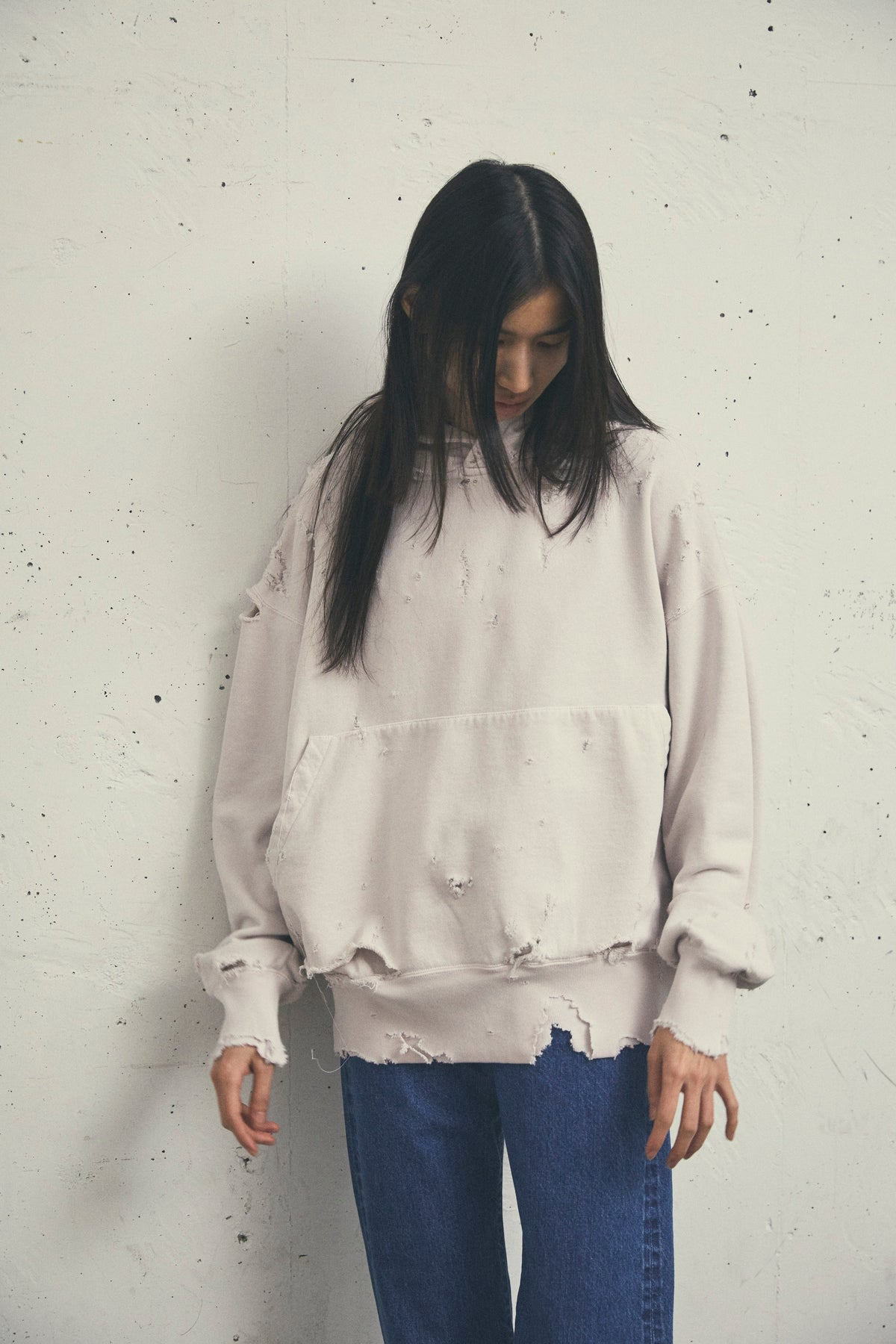 MORE DAMAGE WASHED SWEAT PARKA