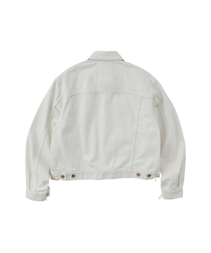 ARGYLE SASHIKO DENIM JACKET OFF WHITE