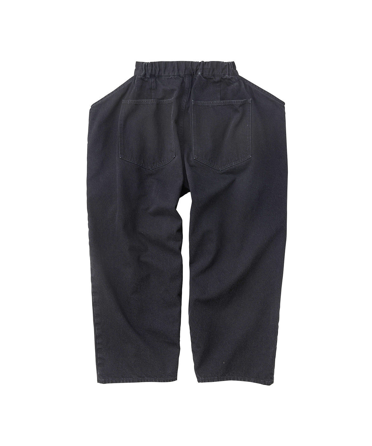PAPER FOLDING TAPERED DENIM PANTS FADED BLACK