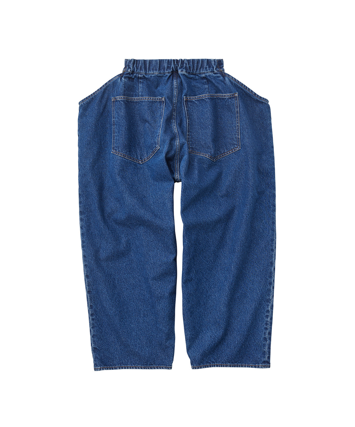 PAPER FOLDING TAPERED DENIM PANTS FADED INDIGO