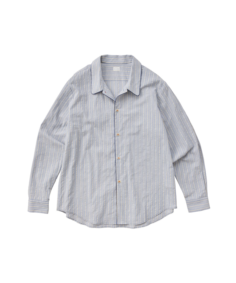 - Store Exclusive - QUIET STRIPE PIPING SHIRT LIGHT BLUE