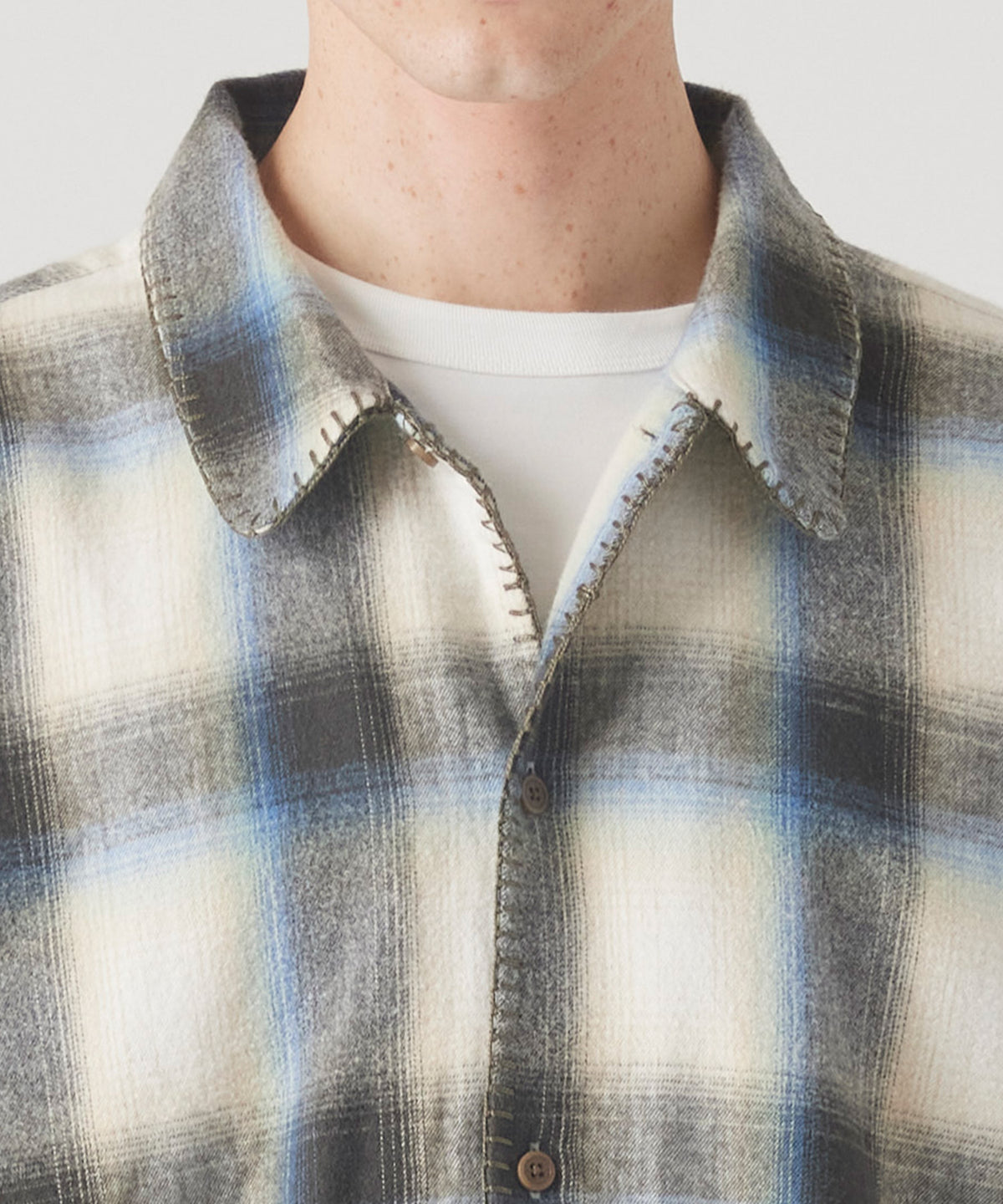 OMBRE BLANKET STITCH SHIRT