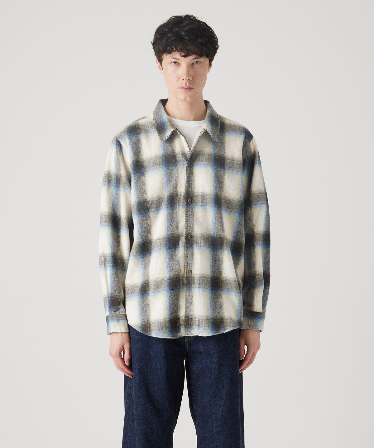 OMBRE BLANKET STITCH SHIRT