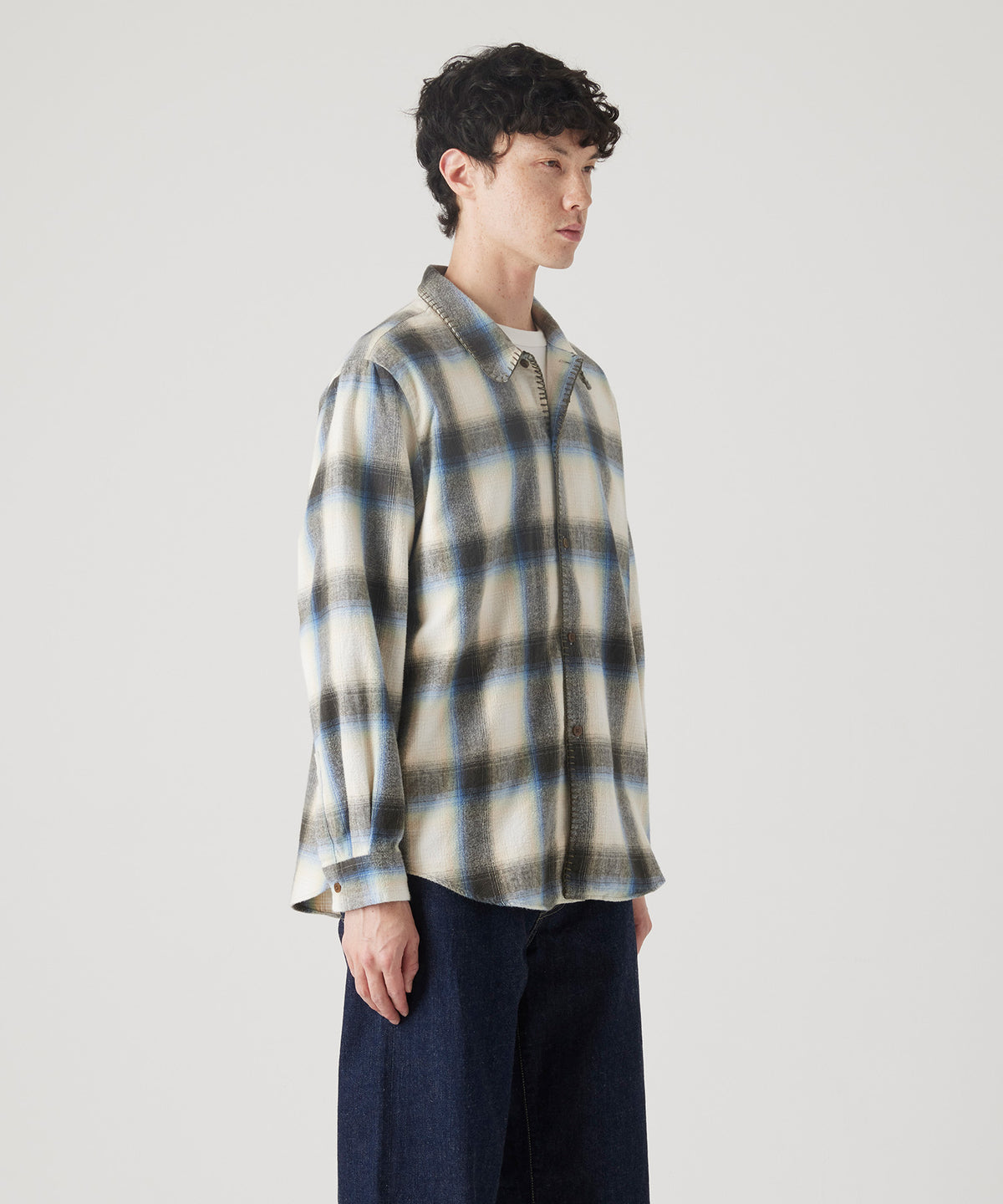 OMBRE BLANKET STITCH SHIRT