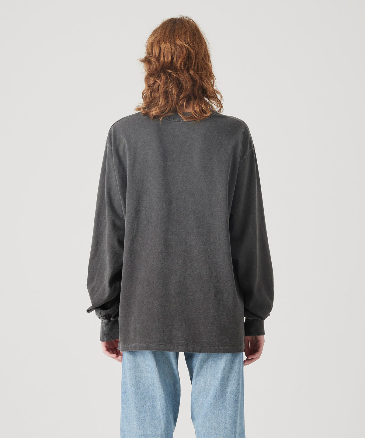 17/- ROUND SHAPE DYED L/S TEE "Black Modulus"