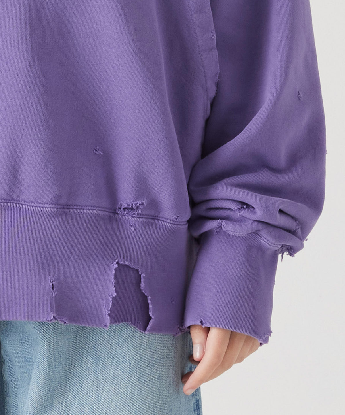 MORE DAMAGE WASHED SWEAT PARKA