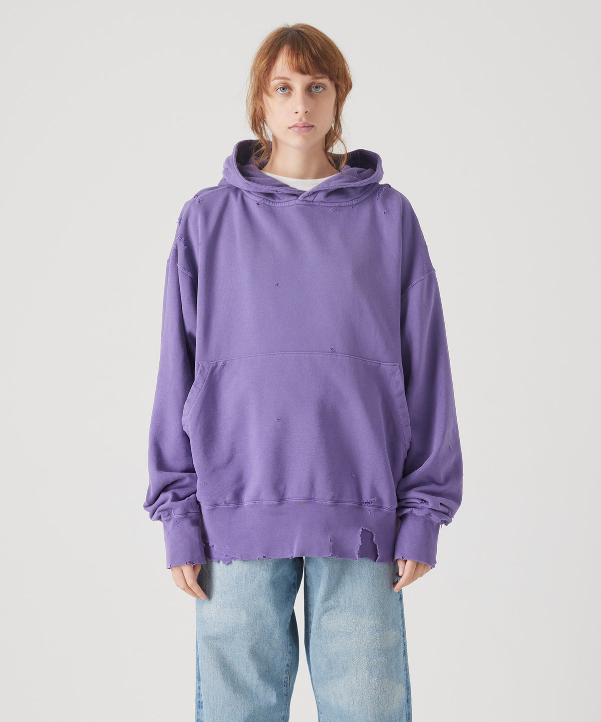 MORE DAMAGE WASHED SWEAT PARKA