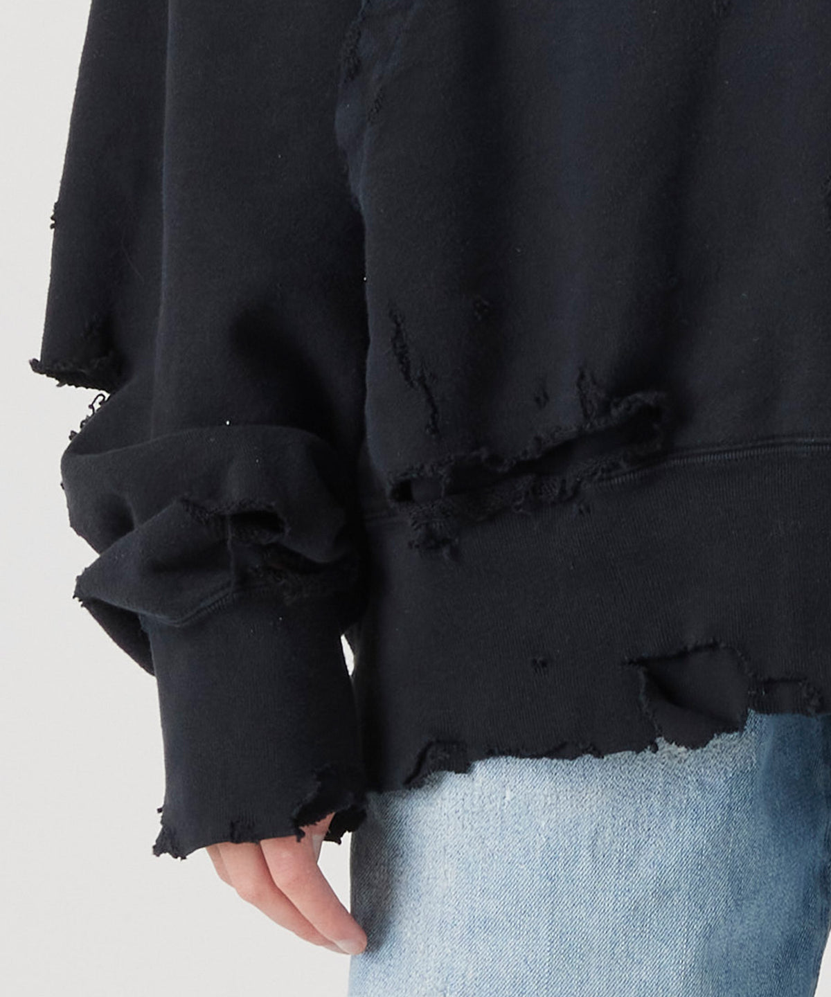 MORE DAMAGE WASHED SWEAT PARKA