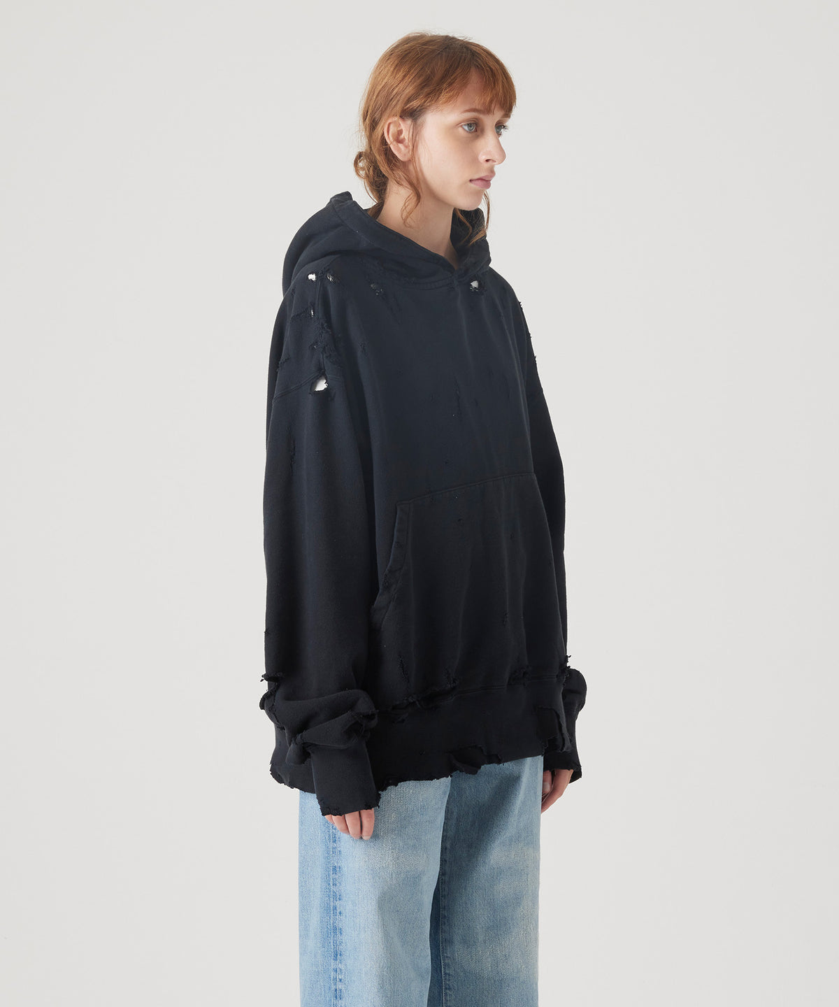 MORE DAMAGE WASHED SWEAT PARKA