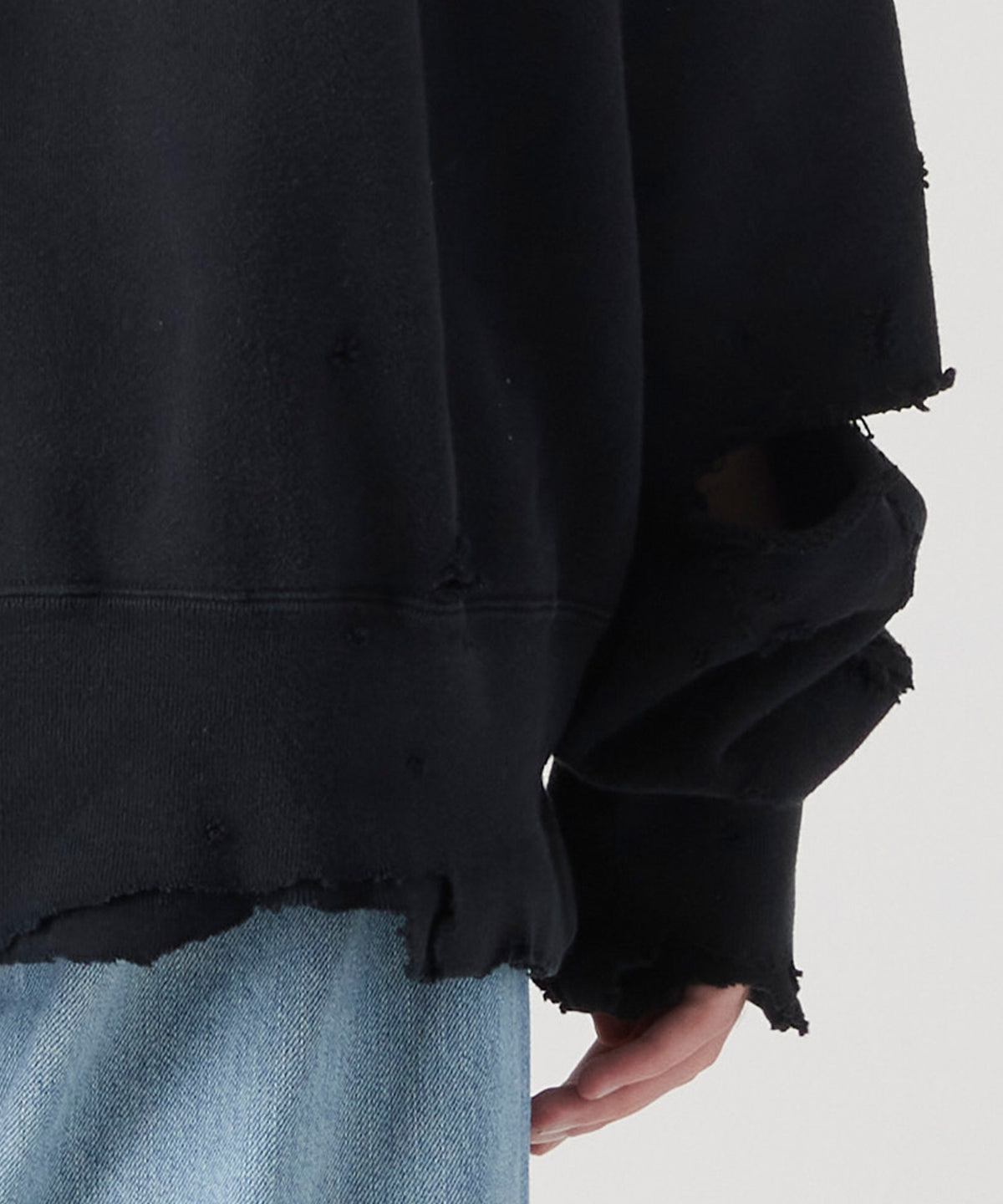 MORE DAMAGE WASHED SWEAT PARKA