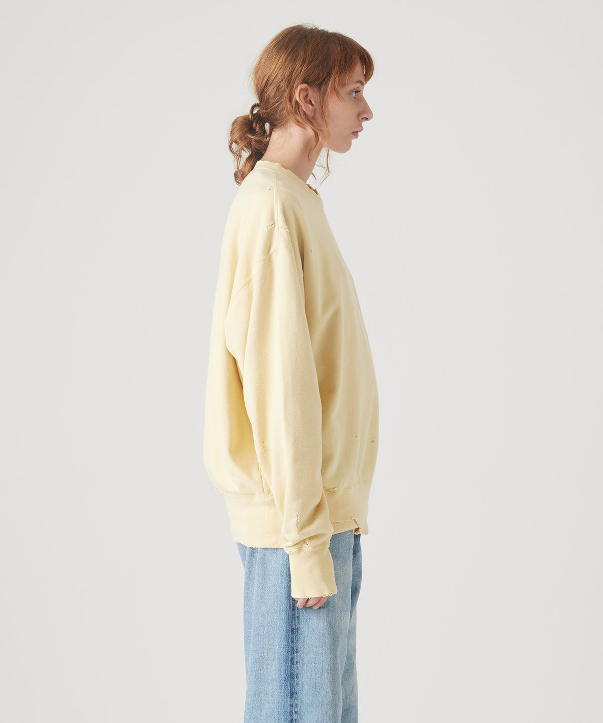 MORE DAMAGE WASHED CREW NECK SWEAT