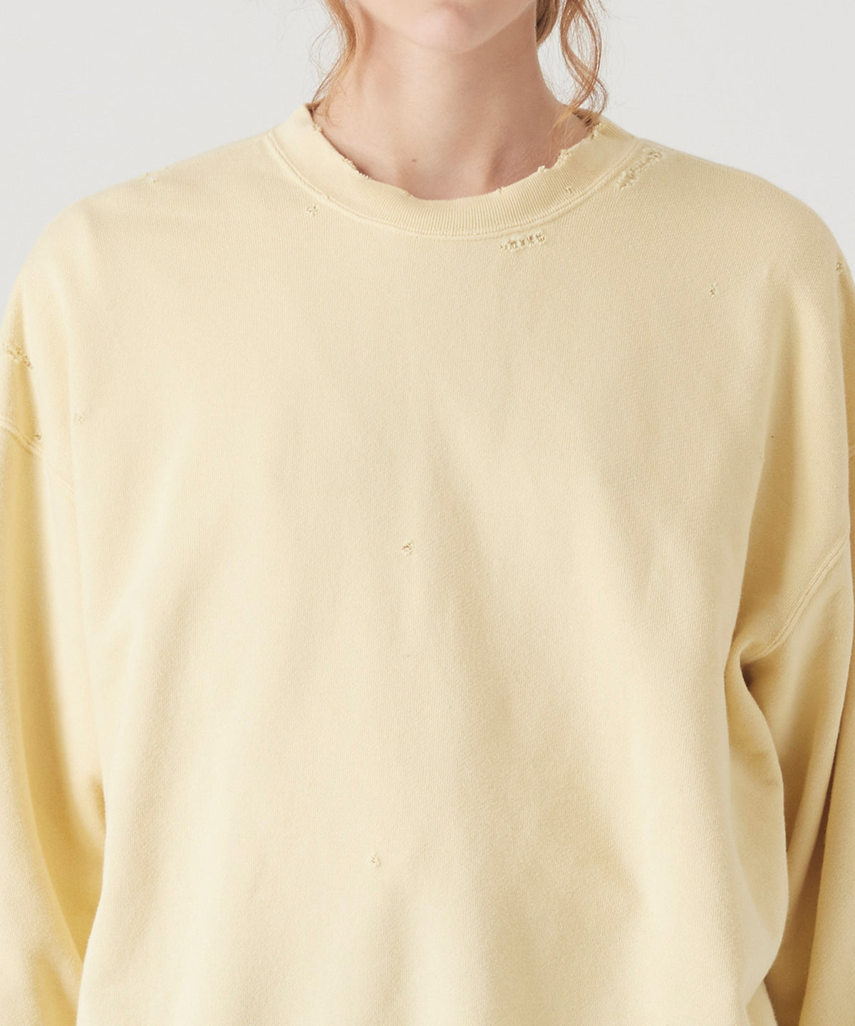 MORE DAMAGE WASHED CREW NECK SWEAT