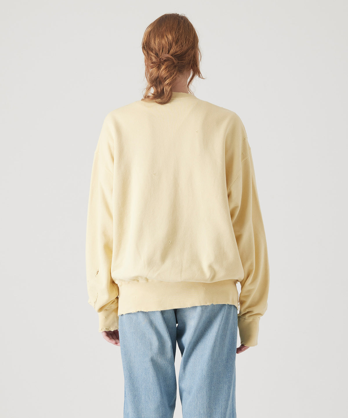 MORE DAMAGE WASHED CREW NECK SWEAT