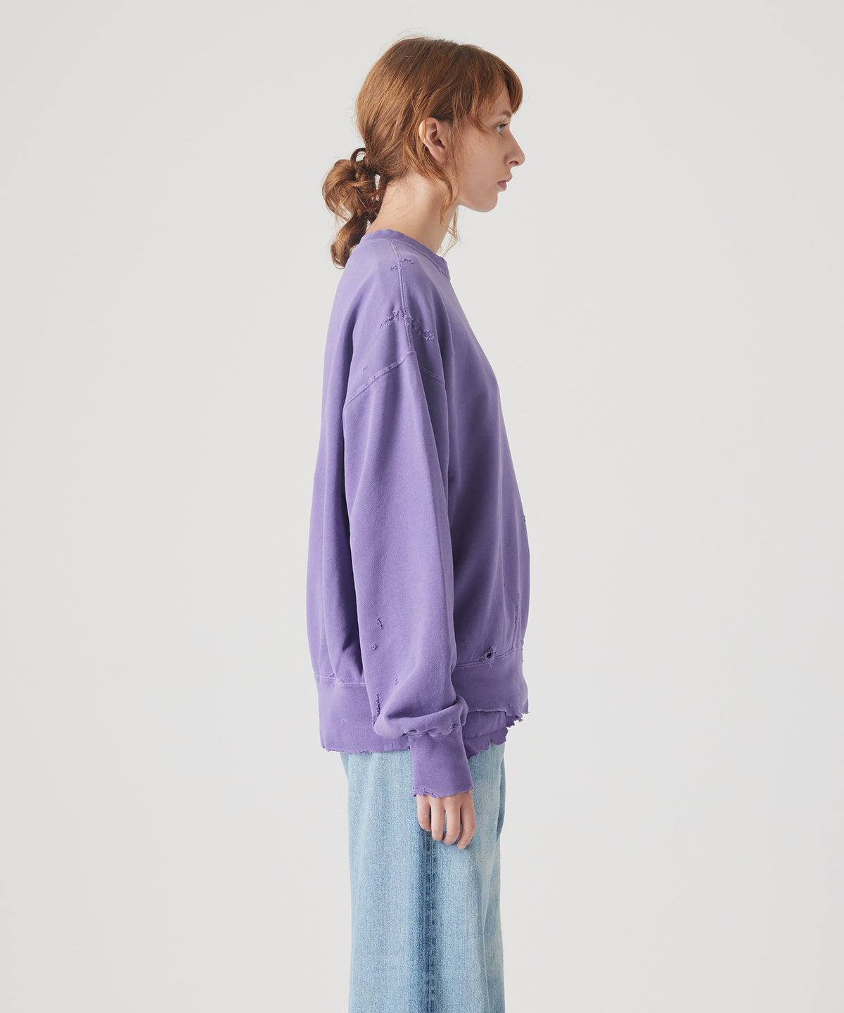 MORE DAMAGE WASHED CREW NECK SWEAT