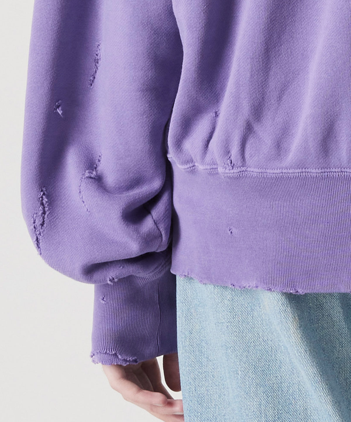 MORE DAMAGE WASHED CREW NECK SWEAT